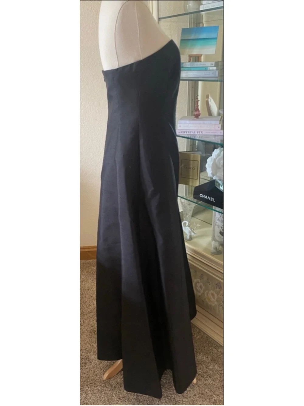 NWOT Lauren Ralph Lauren 100% Silk Black Strapless Dress Size 8 - Picture 8 of 8